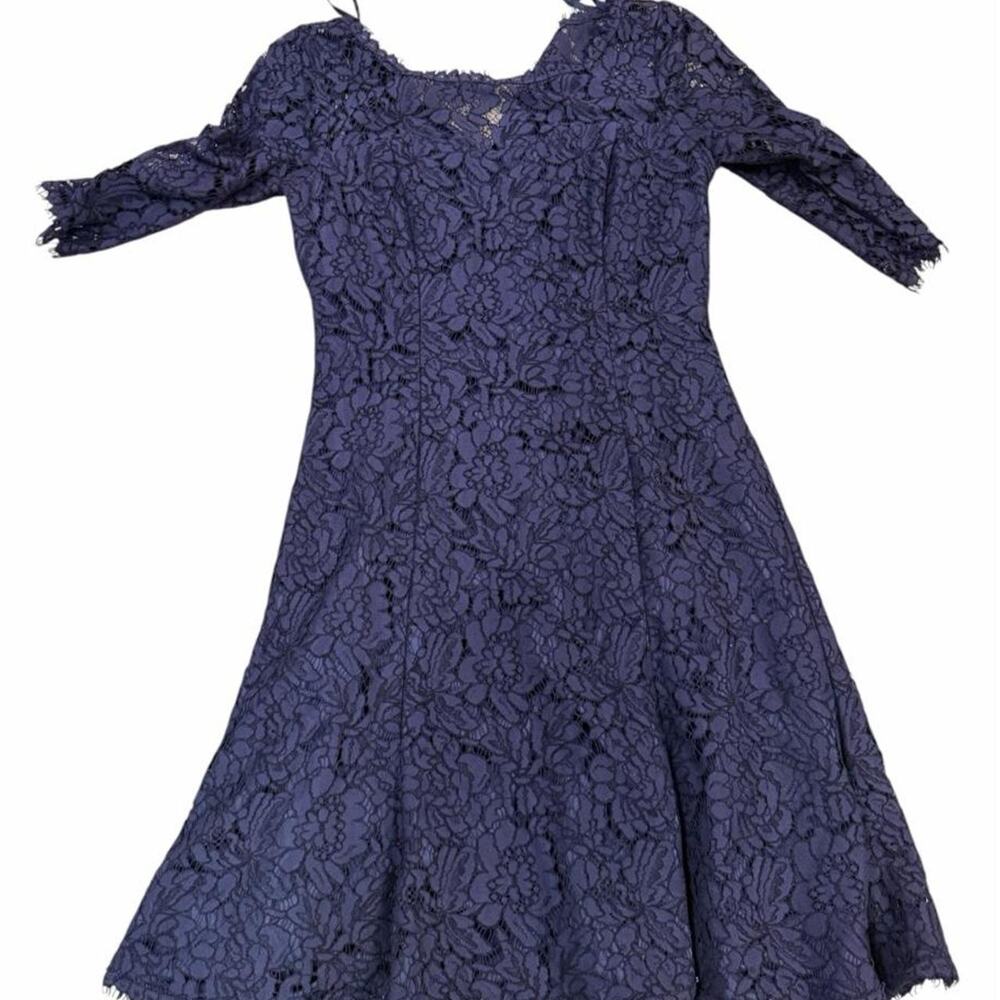 Eliza j navy lace fit & flare cocktail dress - Picture 3 of 6